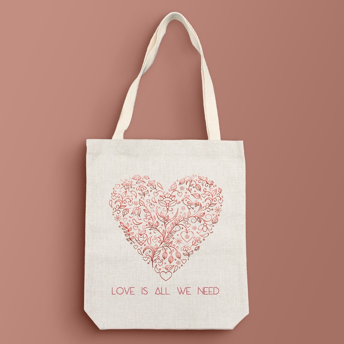 Sacoșă personalizată cu text -  Love is all we need