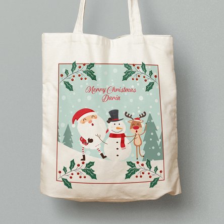 Sacoșă personalizată cu text -  Merry Christmas