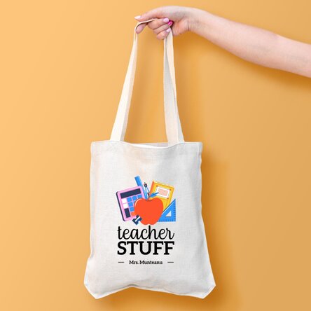 Sacoșă personalizată cu text - Teacher Stuff