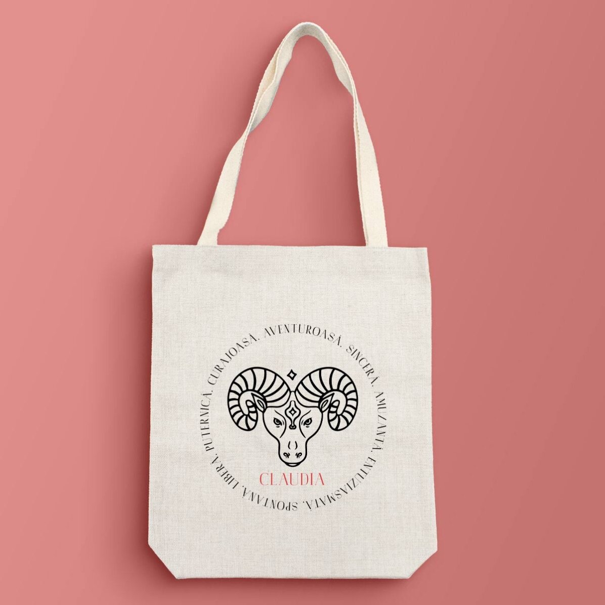 Sacoșă personalizată cu text - Zodia Berbec