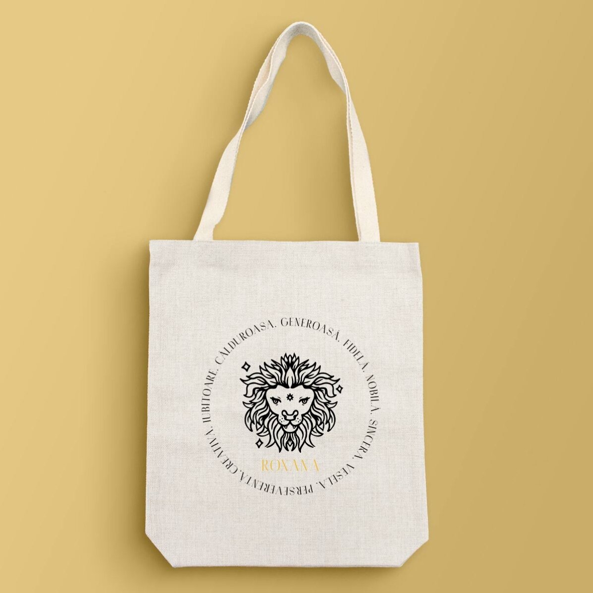 Sacoșă personalizată cu text - Zodia Leu