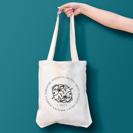 Sacoșă personalizată cu text - Zodia Pești
