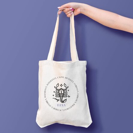 Sacoșă personalizată cu text - Zodia Scorpion