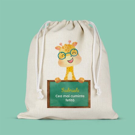 Săculeț pentru grădiniță personalizat cu mesaj - Cute