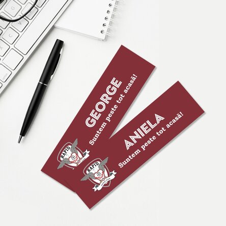 Semn de carte FC Rapid personalizat cu nume și mesaj