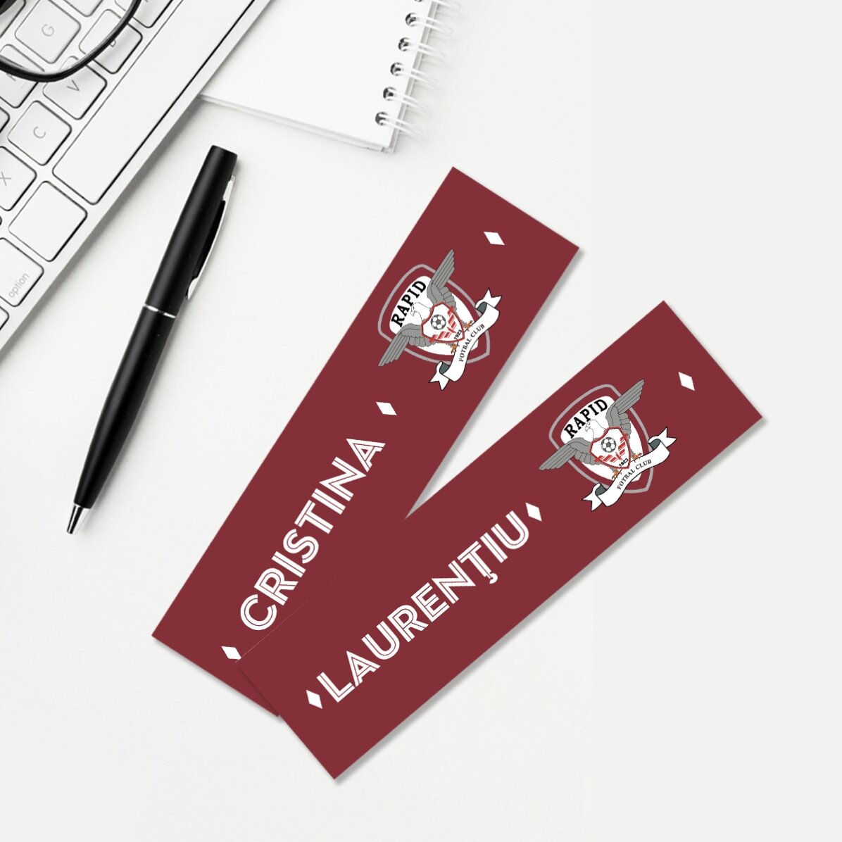 Semn de carte FC Rapid personalizat cu nume