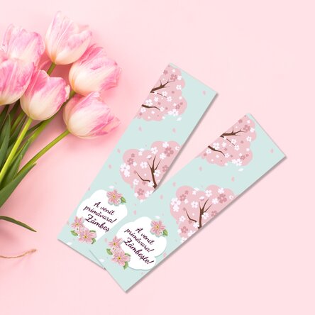 Semn de carte personalizat cu mesaj - A venit primăvara!