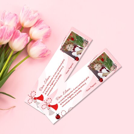 Semn de carte personalizat cu o poză și mesaj - Mărțișor