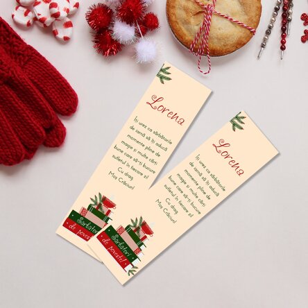 Semn de carte personalizat cu text - Christmas
