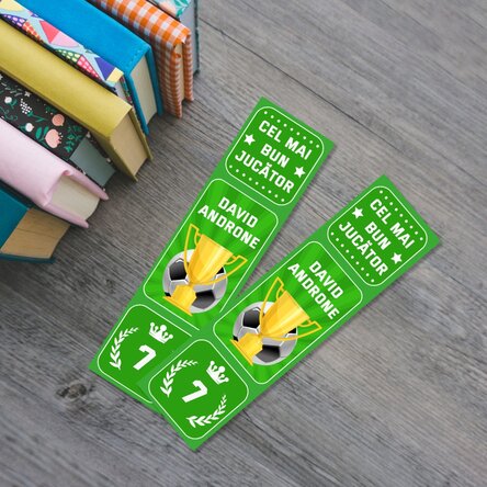 Semn de carte personalizat cu text - Fotbal
