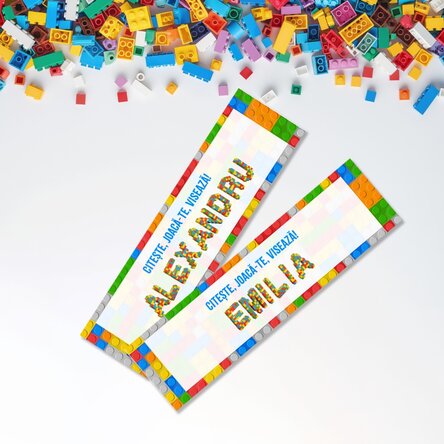 Semn de carte personalizat cu text - Lego