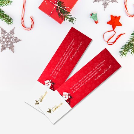 Semn de carte personalizat cu text și logo pentru Crăciun - Santa