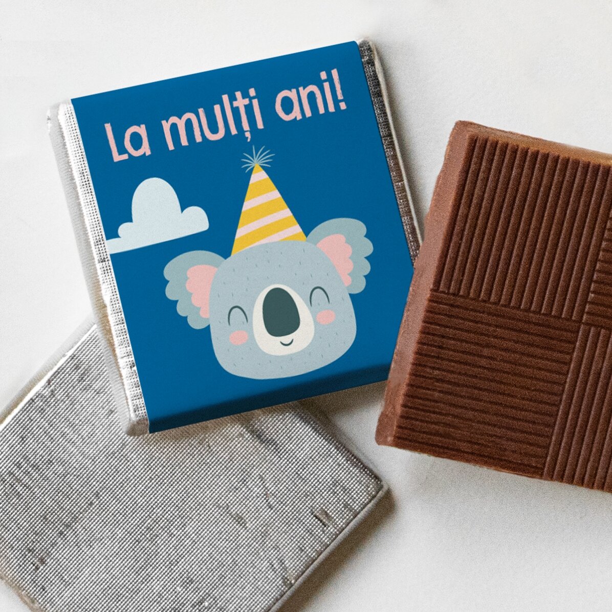 Set 10 mini ciocolățele personalizate cu text pentru copii - Aniversare