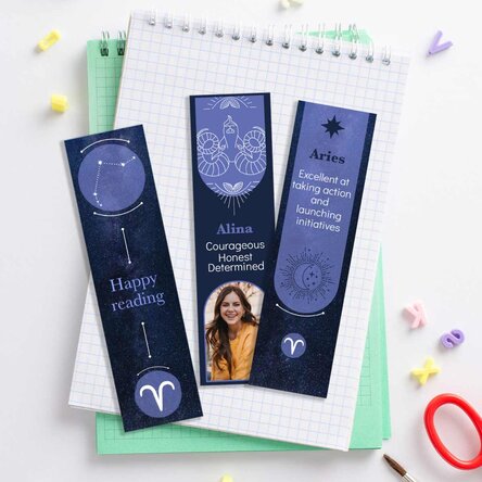 Set 3 semne de carte personalizate cu mesaj și poză - Zodia Berbec