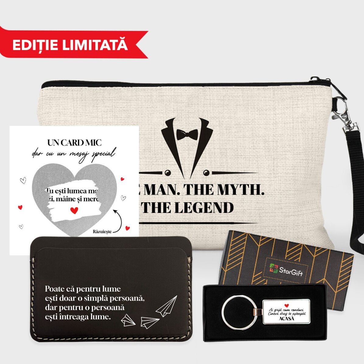 Set cadou cu card personalizat pentru el