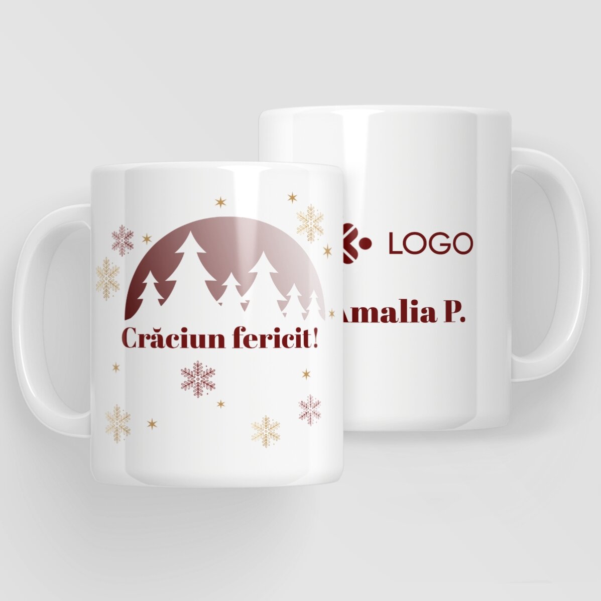 Set cadou de Crăciun personalizat cu logo și mesaj - Red Christmas