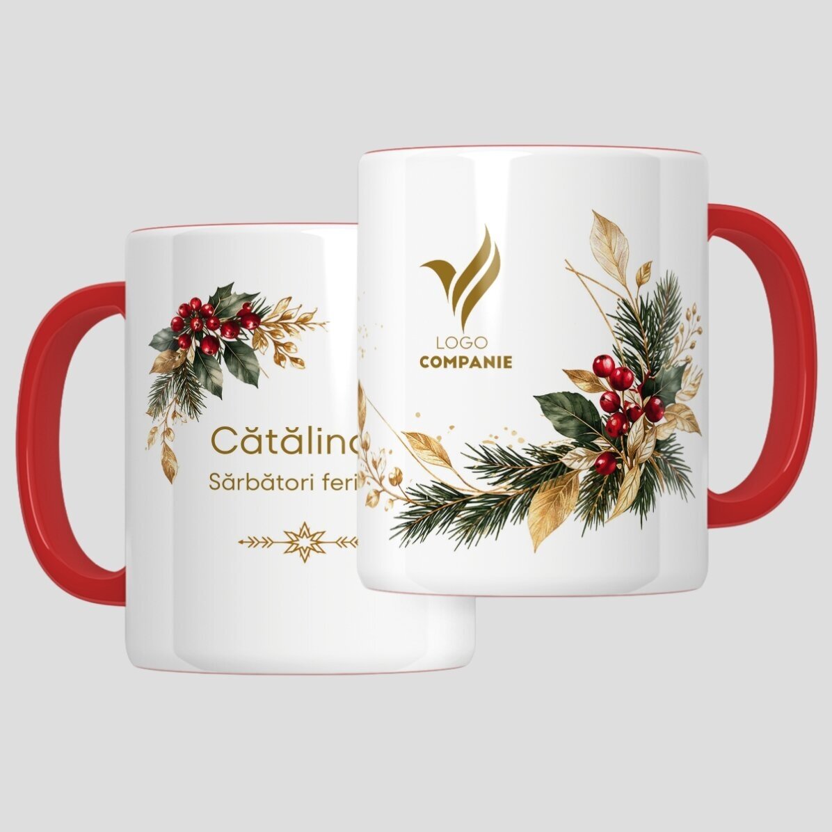 Set cadou de Crăciun personalizate cu logo și text - Festiv