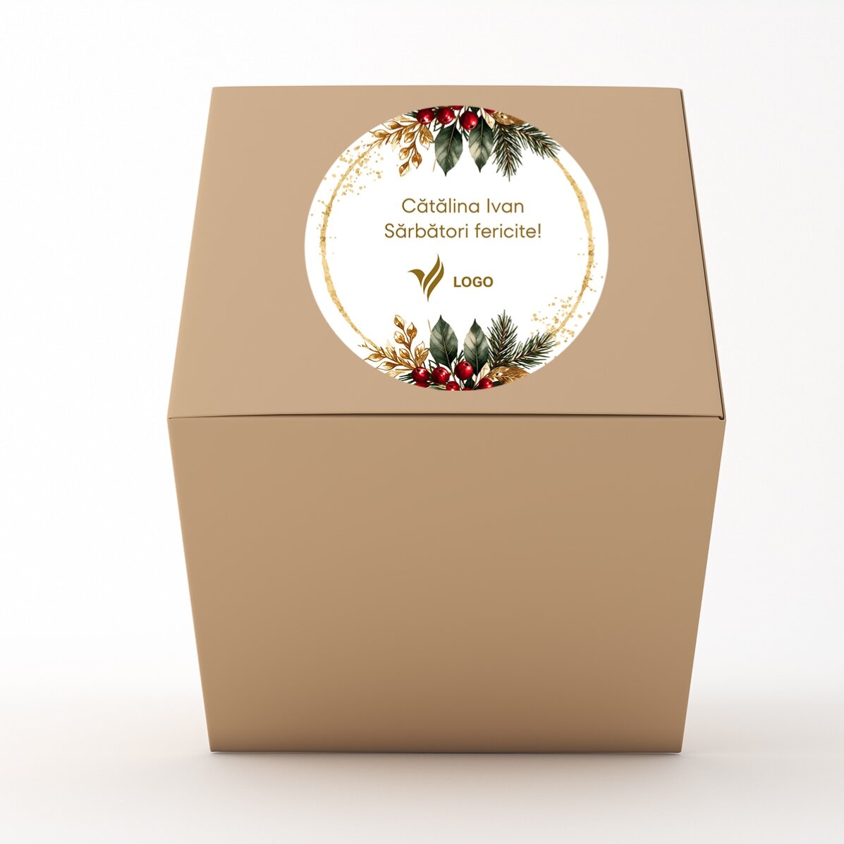 Set cadou de Crăciun personalizat cu logo și text - Festiv
