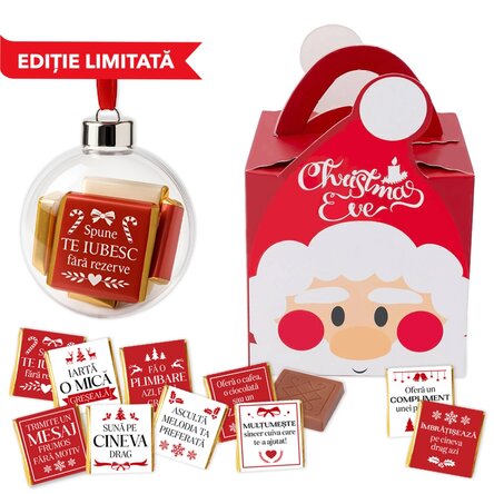 Set cadou glob cu 10 mini ciocolățele - Fapte bune