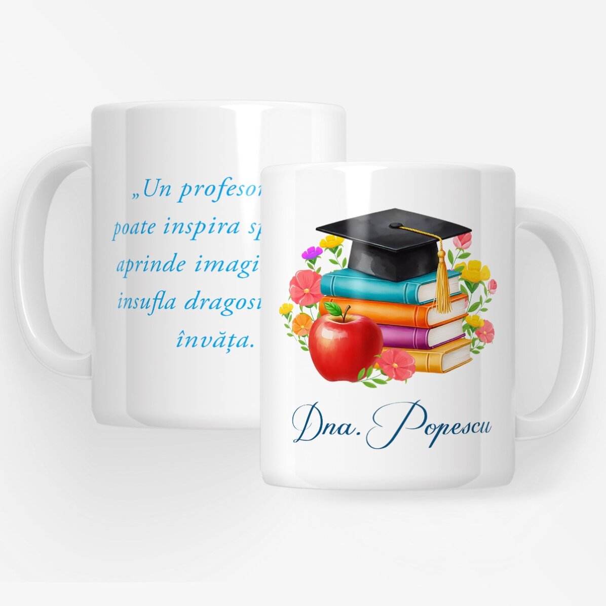 Set cadou pentru profesoare personalizat cu mesaj si logo