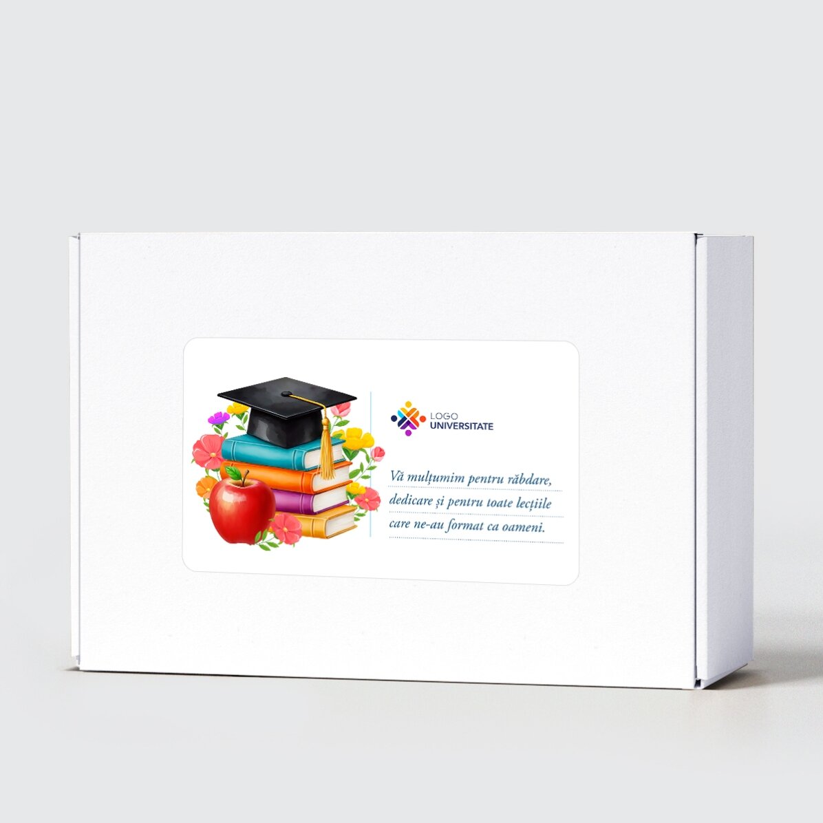 Set cadou pentru profesoare personalizat cu mesaj si logo