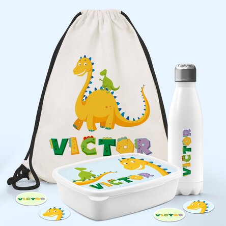 Set personalizat pentru grădiniță sau școală – Dino 