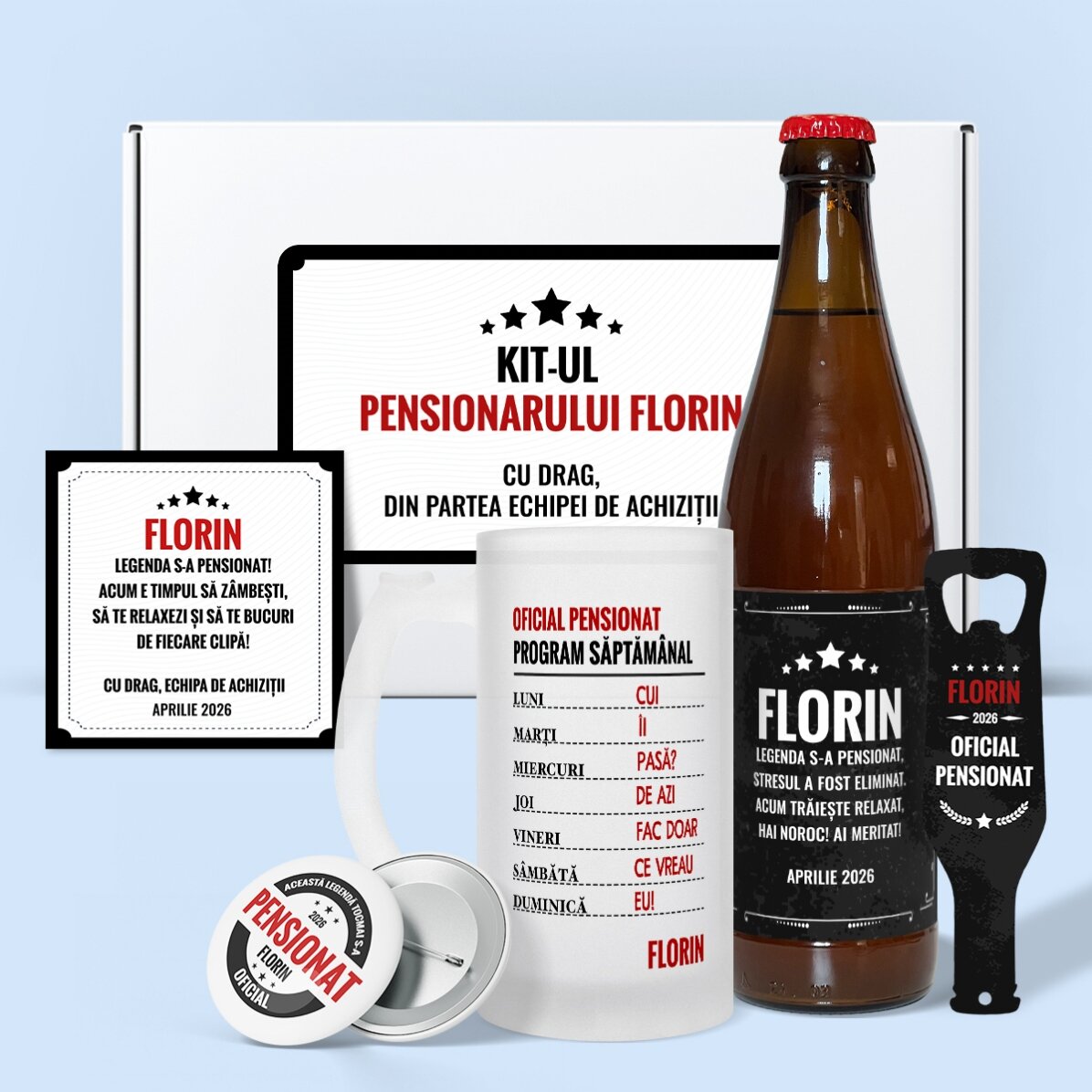 Set cadou personalizat - Legenda s-a pensionat