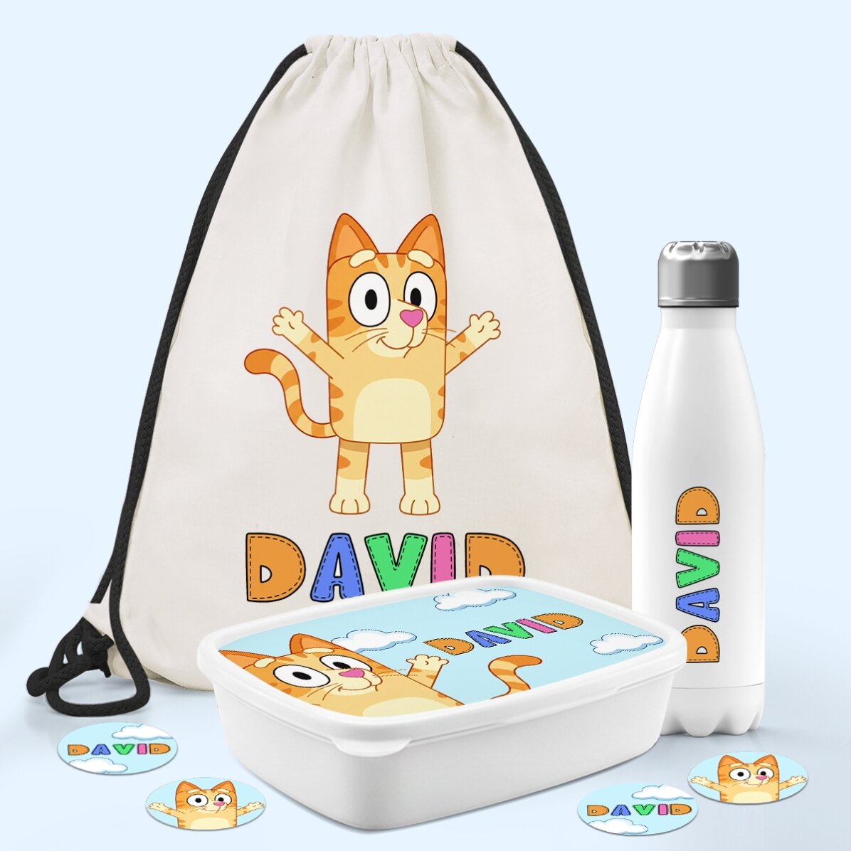 Set personalizat pentru grădiniță sau școală – Personaje din desene