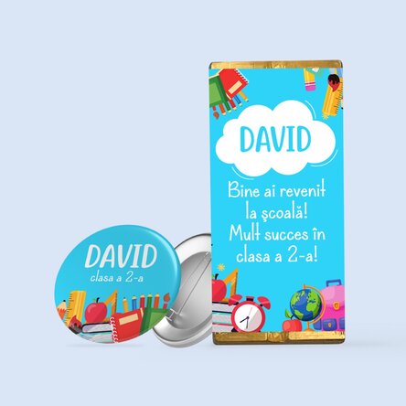Set cadou personalizat pentru copii - Bine ai revenit la școală