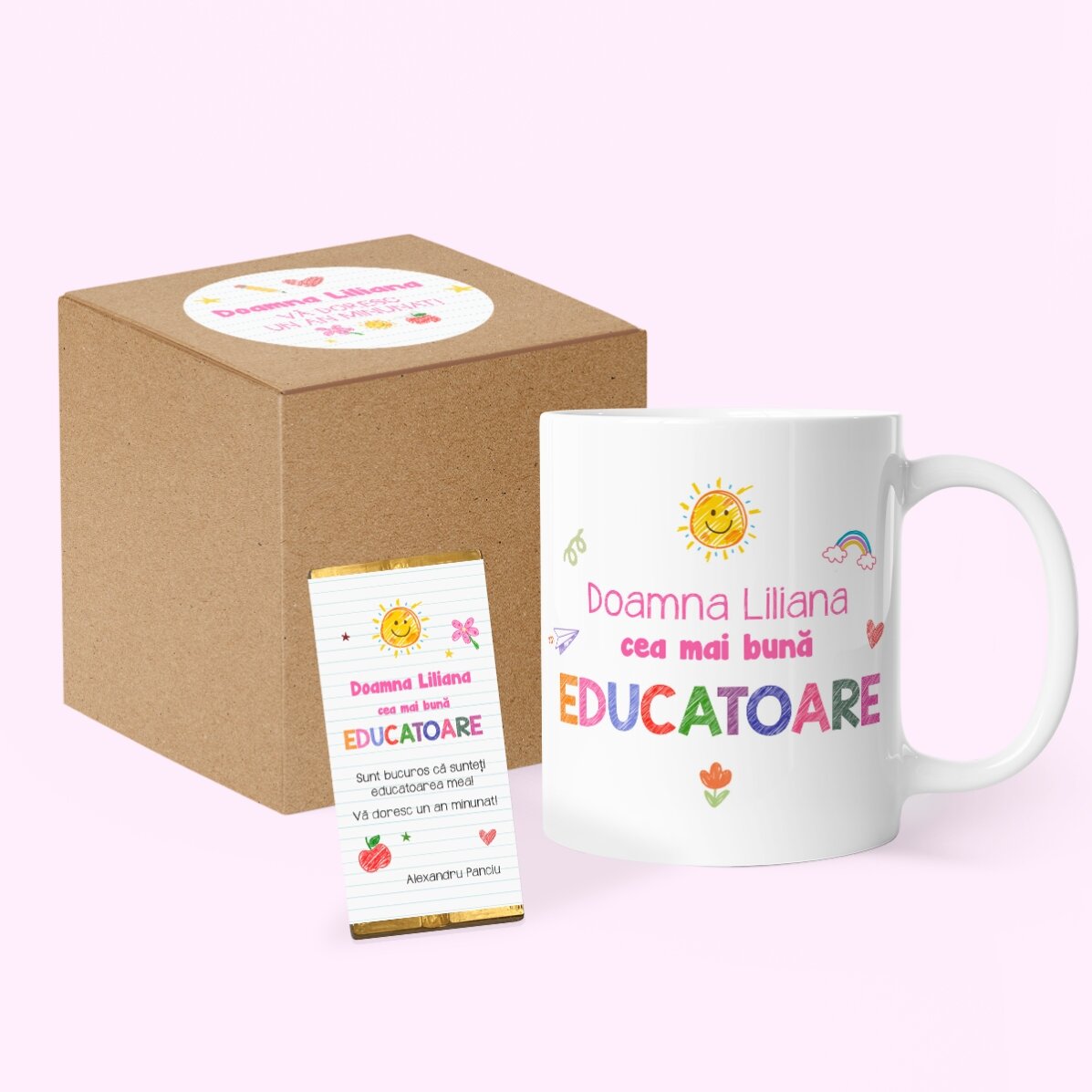 Set cadou personalizat pentru grădiniță - Doamna Educatoare