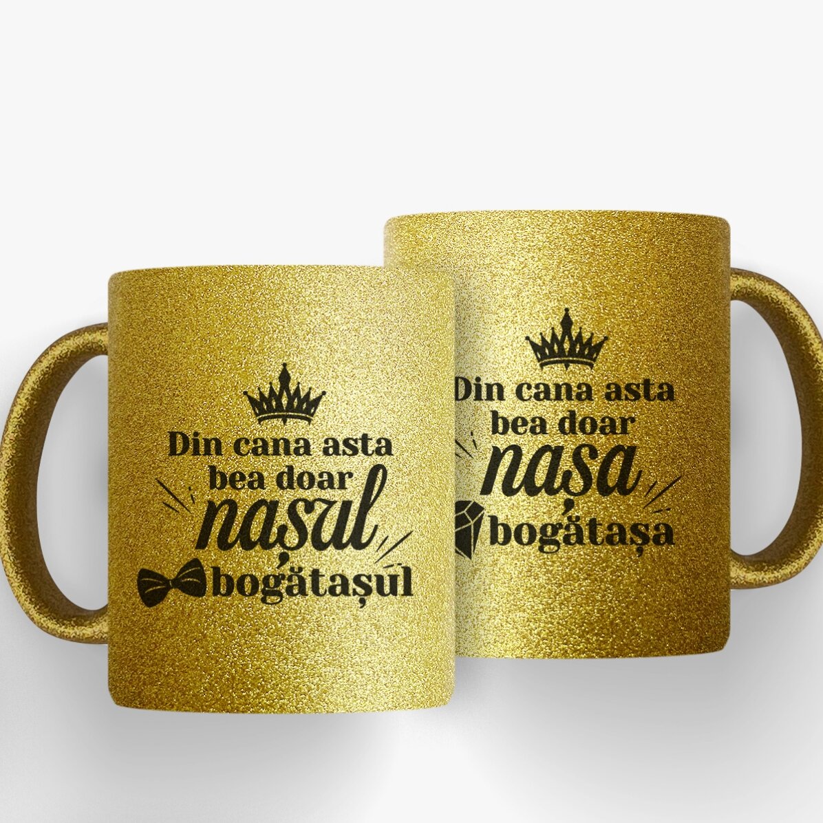 Set căni cadou - Nașii bogătașii