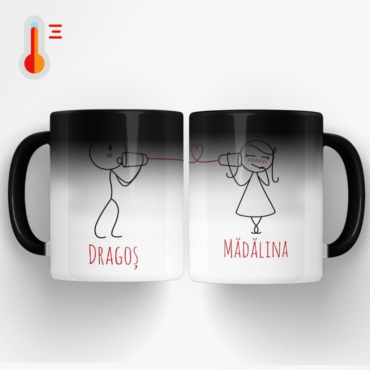 Set căni personalizate cu text - Mesaj secret