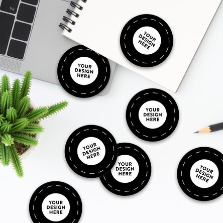 Set de 12 stickere (etichetă autoadezivă) rotunde, diametru 5cm personalizate cu grafica ta