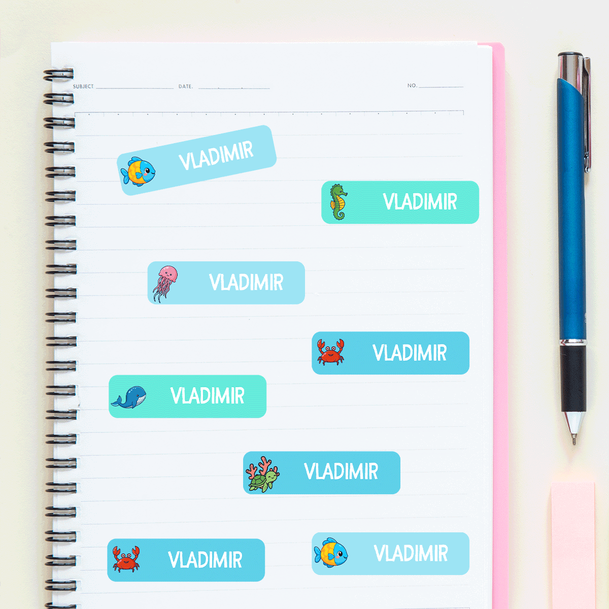 Set de 36 de stickere (etichetă autoadezivă) personalizate pentru grădiniță / școală