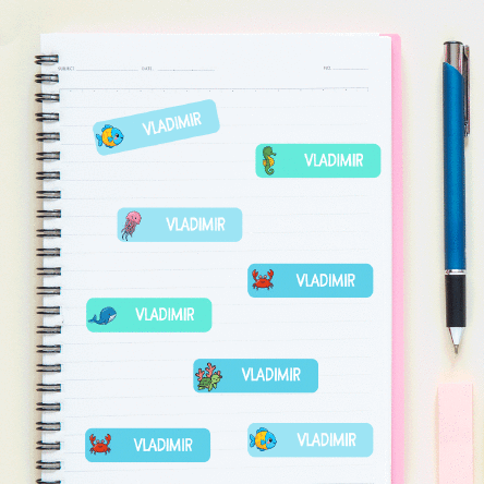 Set de 36 de stickere (etichetă autoadezivă) personalizate pentru grădiniță / școală