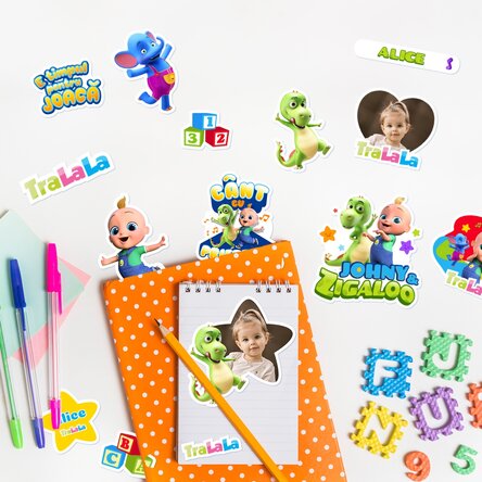 Set de stickere (etichetă autoadezivă) personalizat cu text și poze - TraLaLa