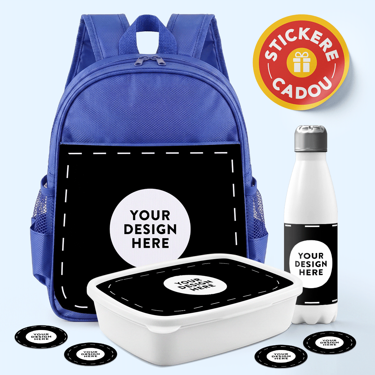 Set personalizat pentru grădiniță sau școală cu grafica ta