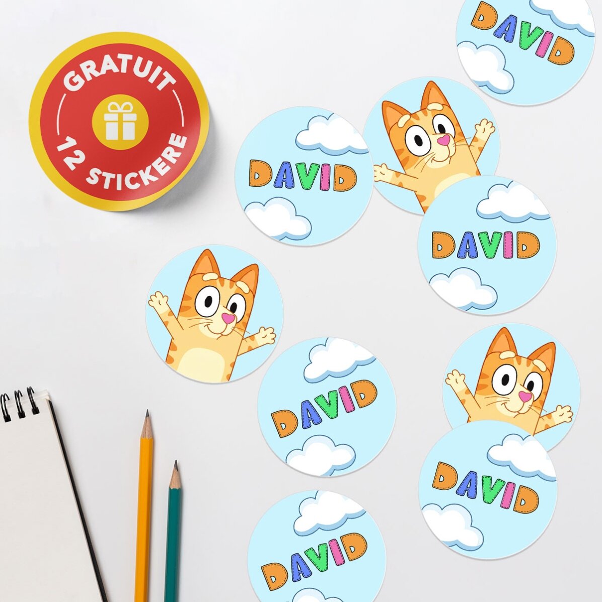 Set personalizat pentru grădiniță sau școală – Personaje din desene