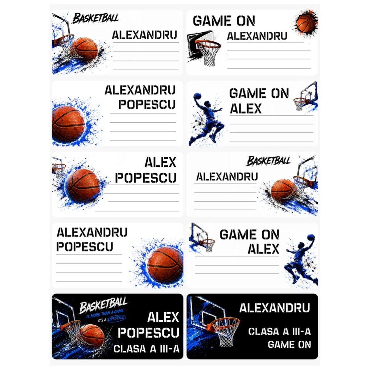 Set personalizat pentru școală - Baschet
