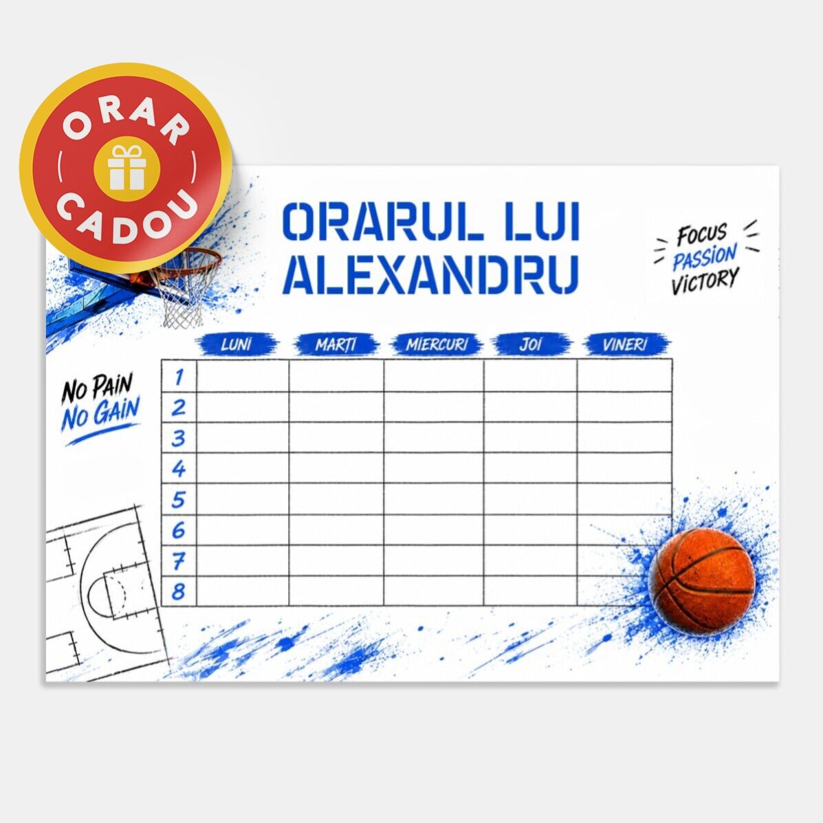 Set personalizat pentru școală - Baschet