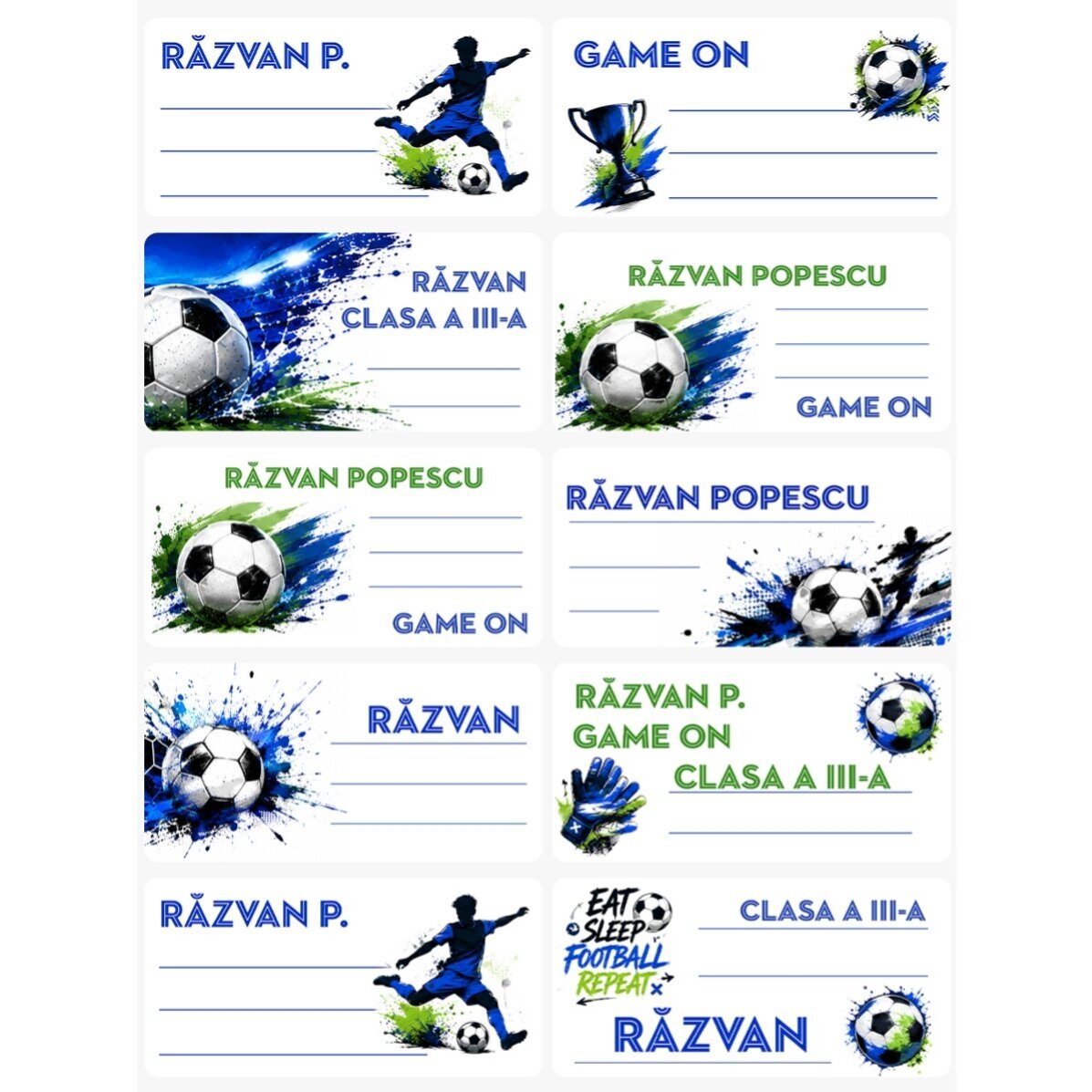 Set personalizat pentru școală - Fotbal
