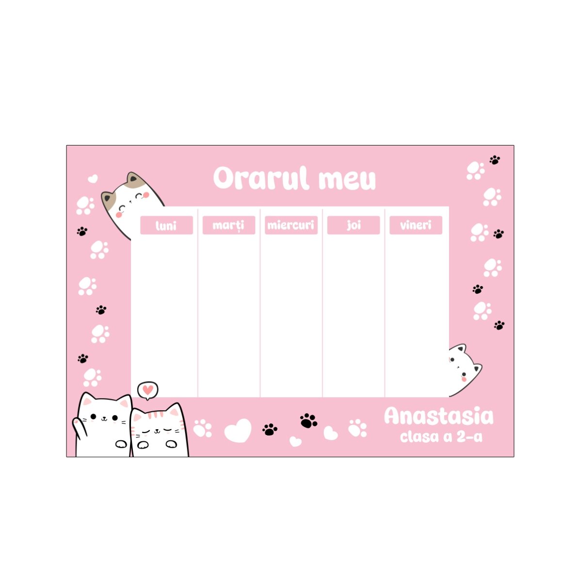 Set personalizat pentru școală – Kitty
