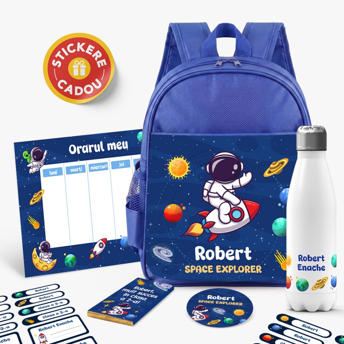 Set personalizat pentru școală – Space explorer
