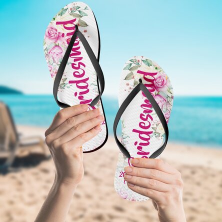 Șlapi personalizați cu text - Bridesmaid