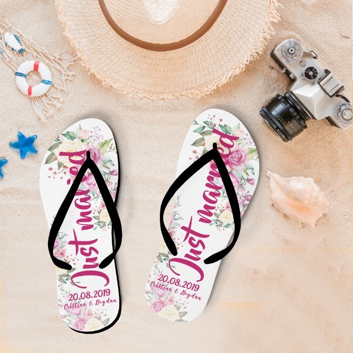 Șlapi personalizați cu text - Bridesmaid