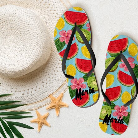 Șlapi personalizați pentru copii cu text - Watermelon