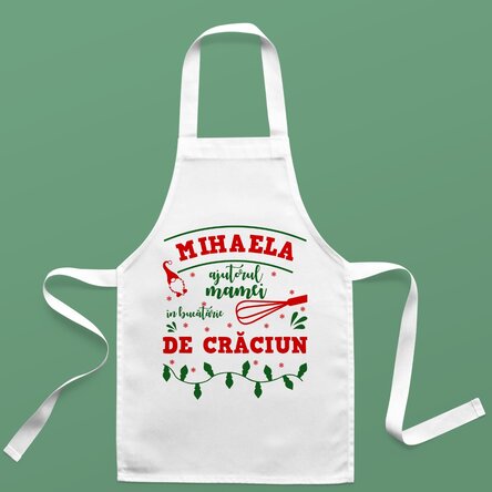 Șorț pentru copii personalizat cu text - Crăciun în bucătărie