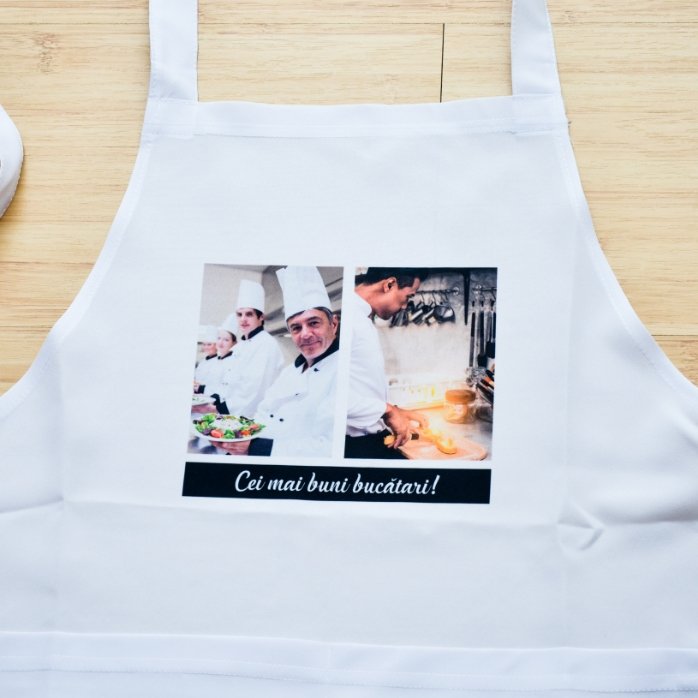 Șorț personalizat cu două poze și text