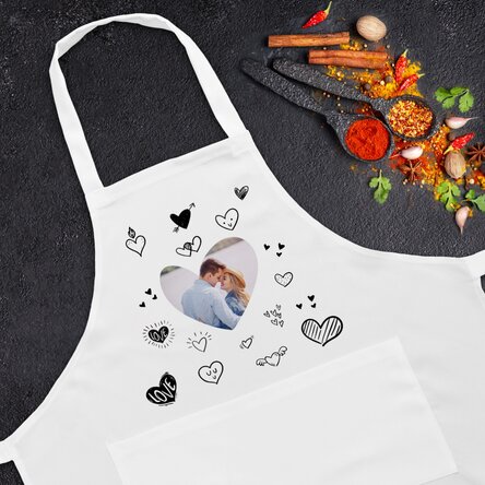 Șorț personalizat cu o poză în formă de inimă | StarGift.ro