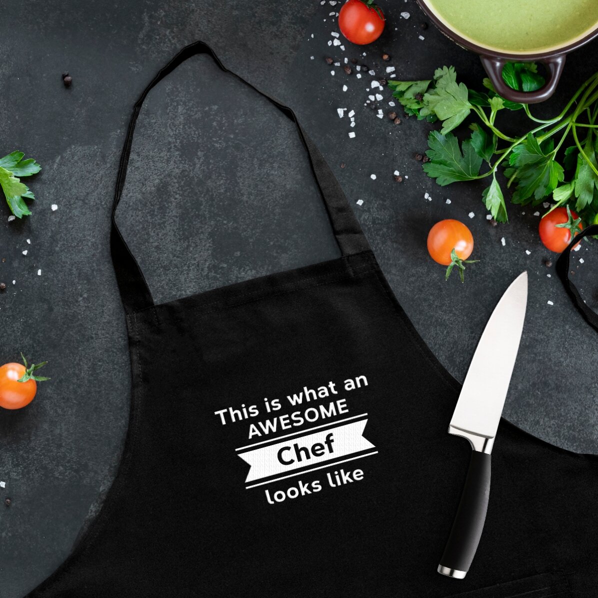 Șorț personalizat cu text - Awesome Chef
